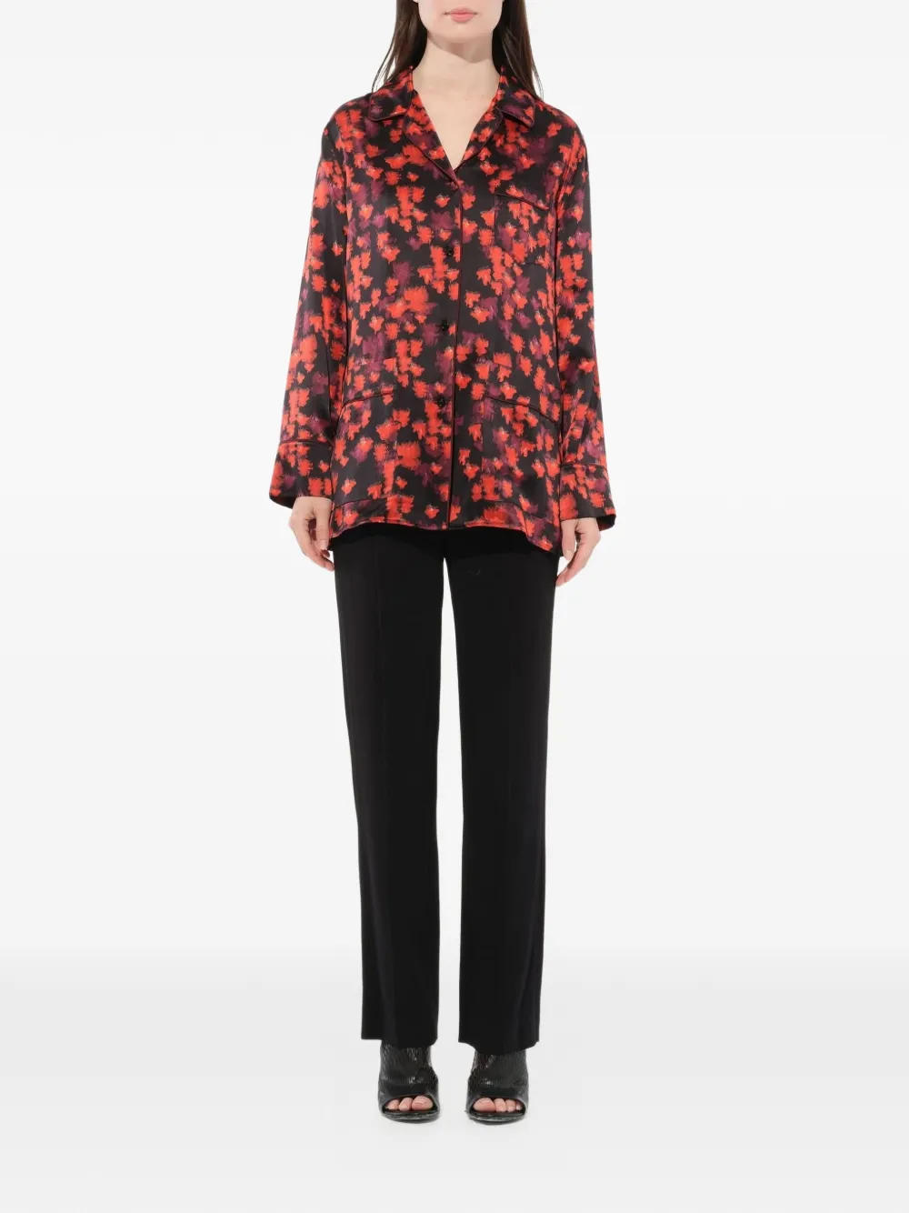 Givenchy abstract floral print shirt Zwart