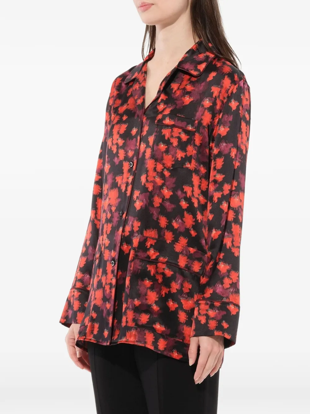 Givenchy abstract floral print shirt Zwart