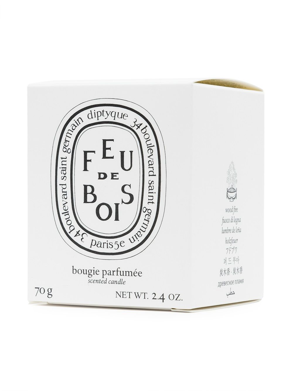 Shop Diptyque Feu De Bois Mini Candle In Grey