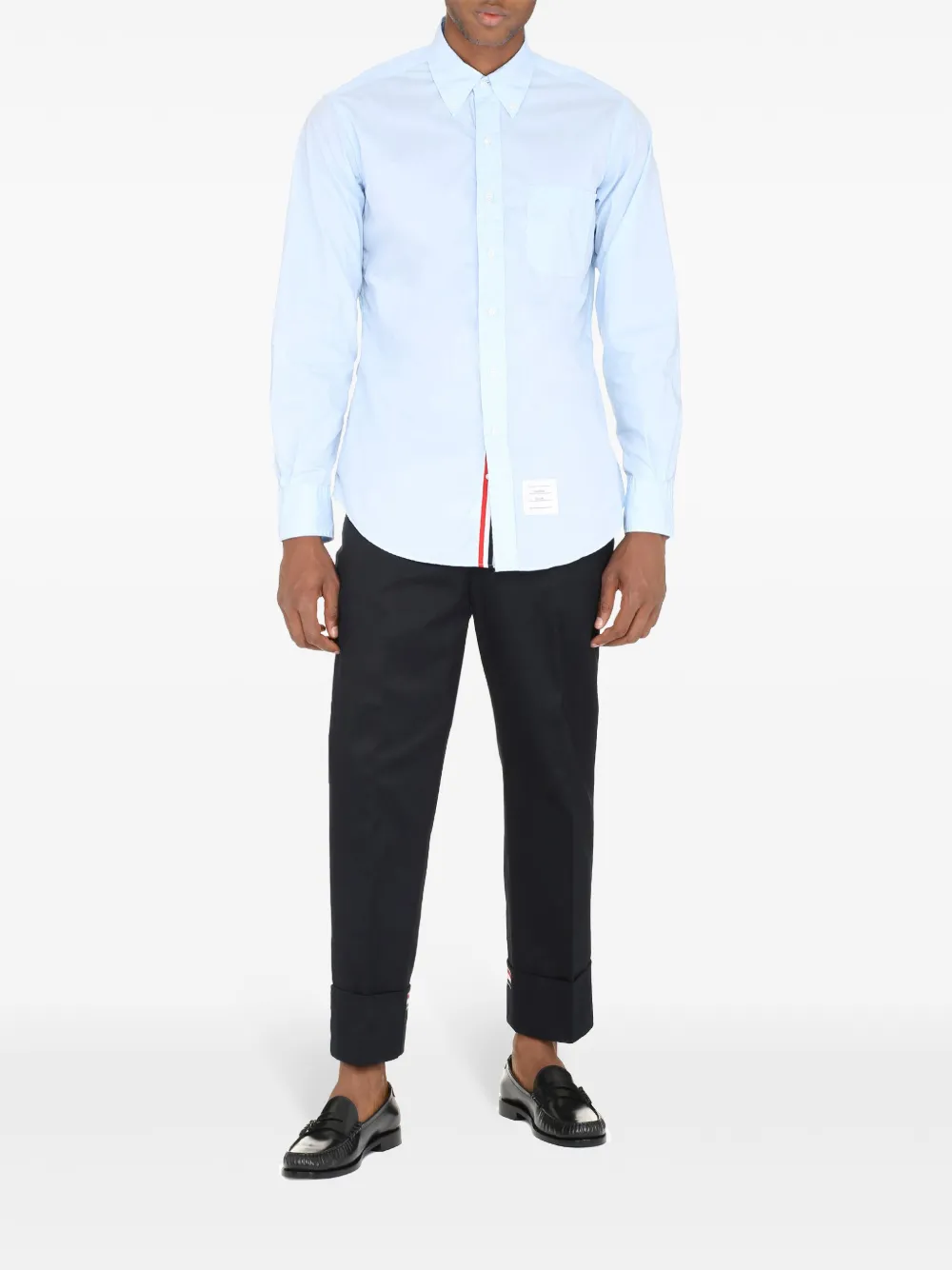 Thom Browne grosgrain placket shirt - Blauw