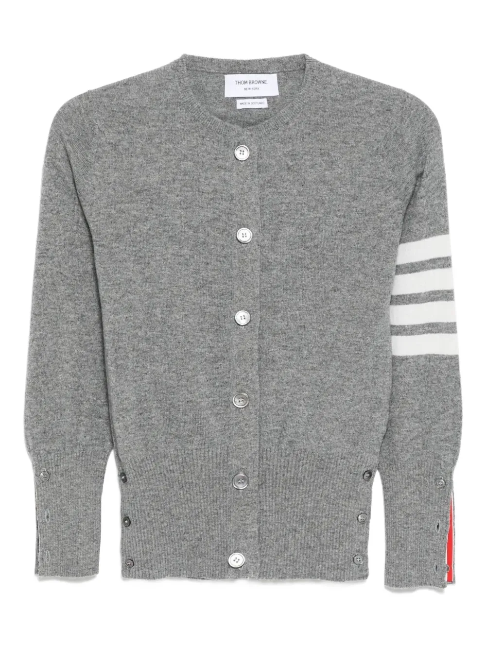 Thom Browne 4BARストライプ カシミアカーディガン - グレー Thom Browne 4BARストライプ カシミアカーディガン - グレー