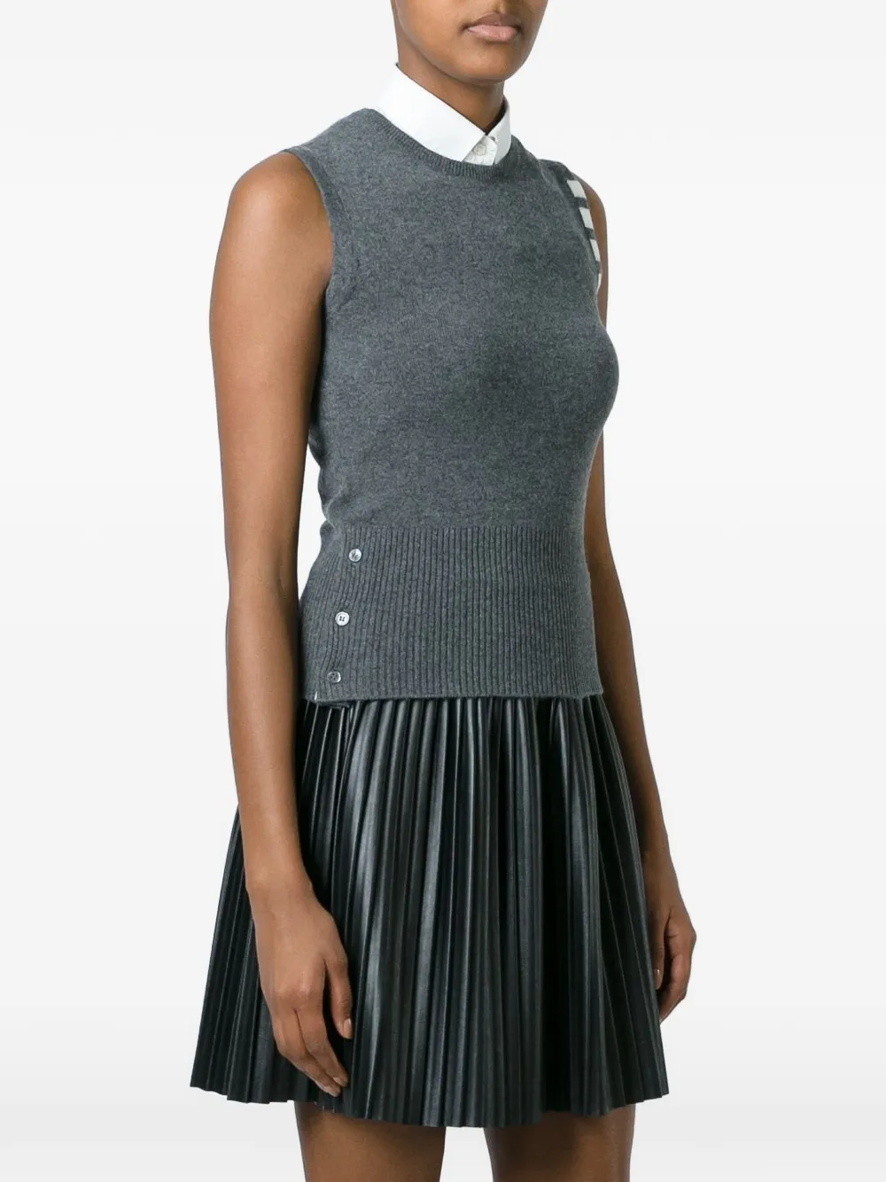  Thom Browne ärmelloses Kaschmirtop   Grau 