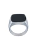 Nialaya Jewelry onyx cocktail ring - Silver