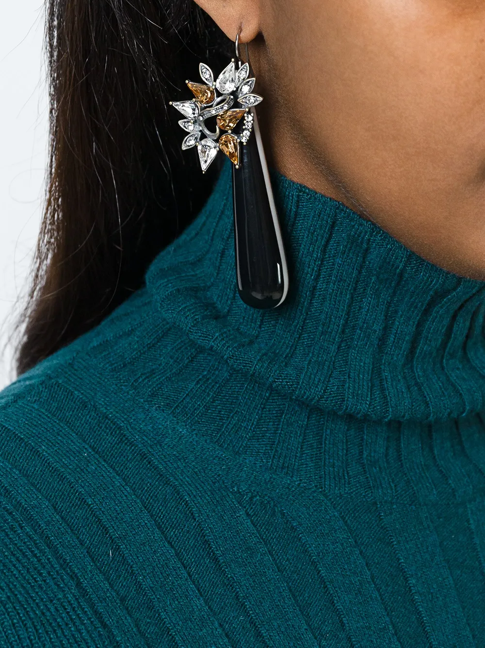 marni 水滴造型镶嵌耳环