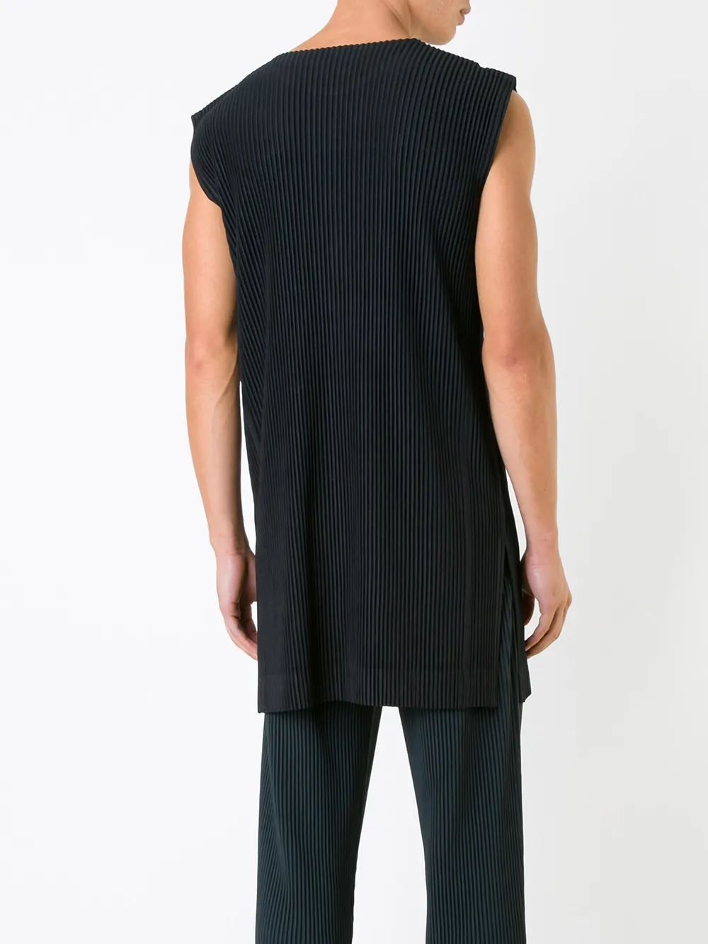 Homme Plissé Issey Miyake pleated long tank top Zwart