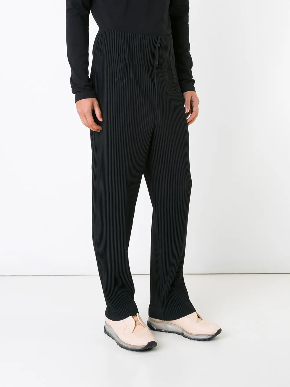 Homme Plissé Issey Miyake drop-crotch pleated trousers Zwart