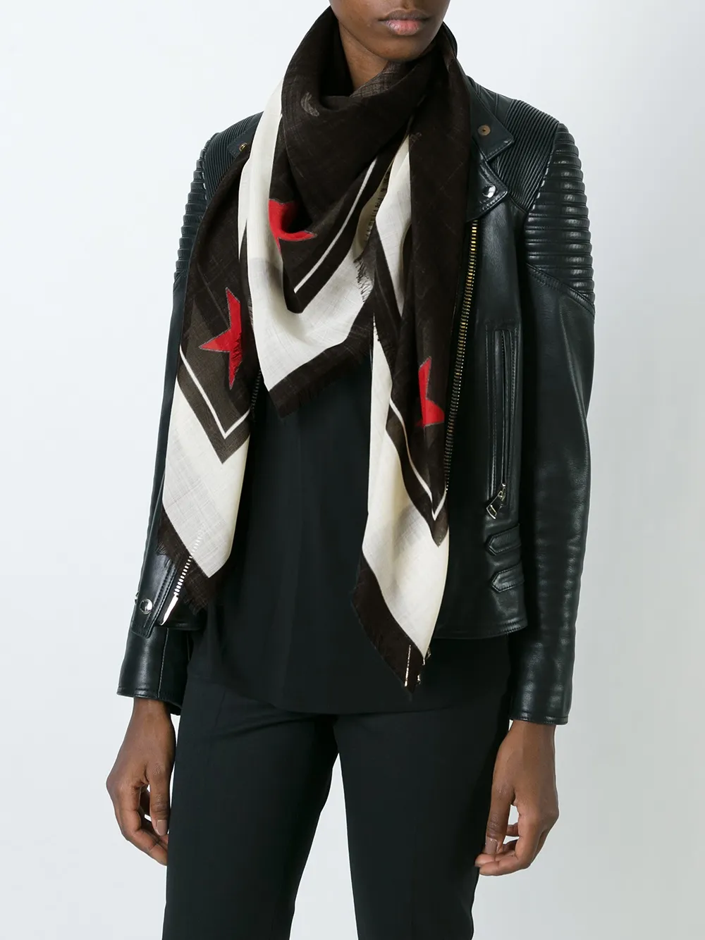 Givenchy Schal Mit Rottweiler Print   Schwarz 