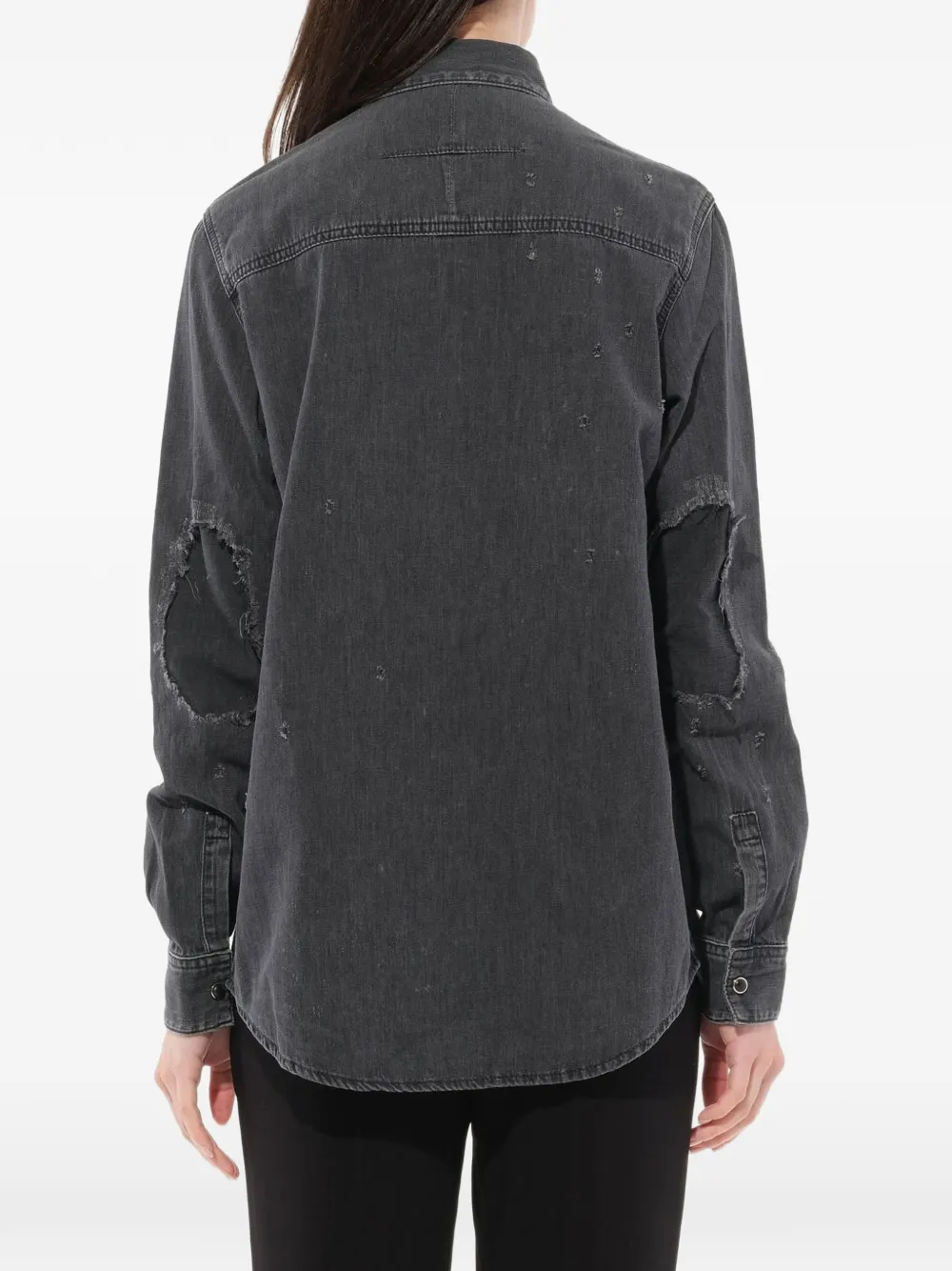 Givenchy distressed denim shirt Grijs