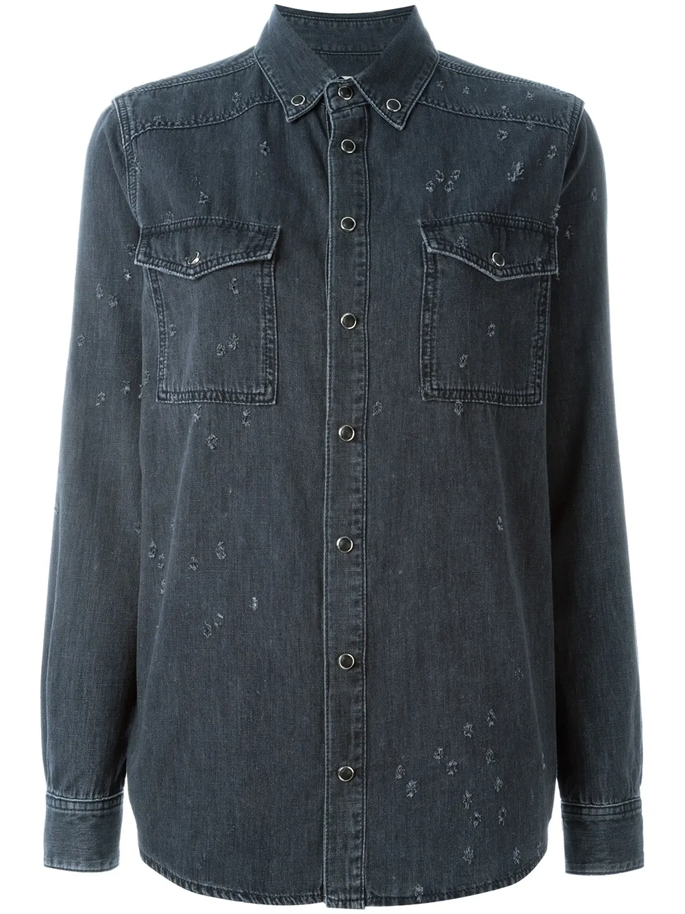 Givenchy Jeanshemd in Distressed-Optik - Grau
