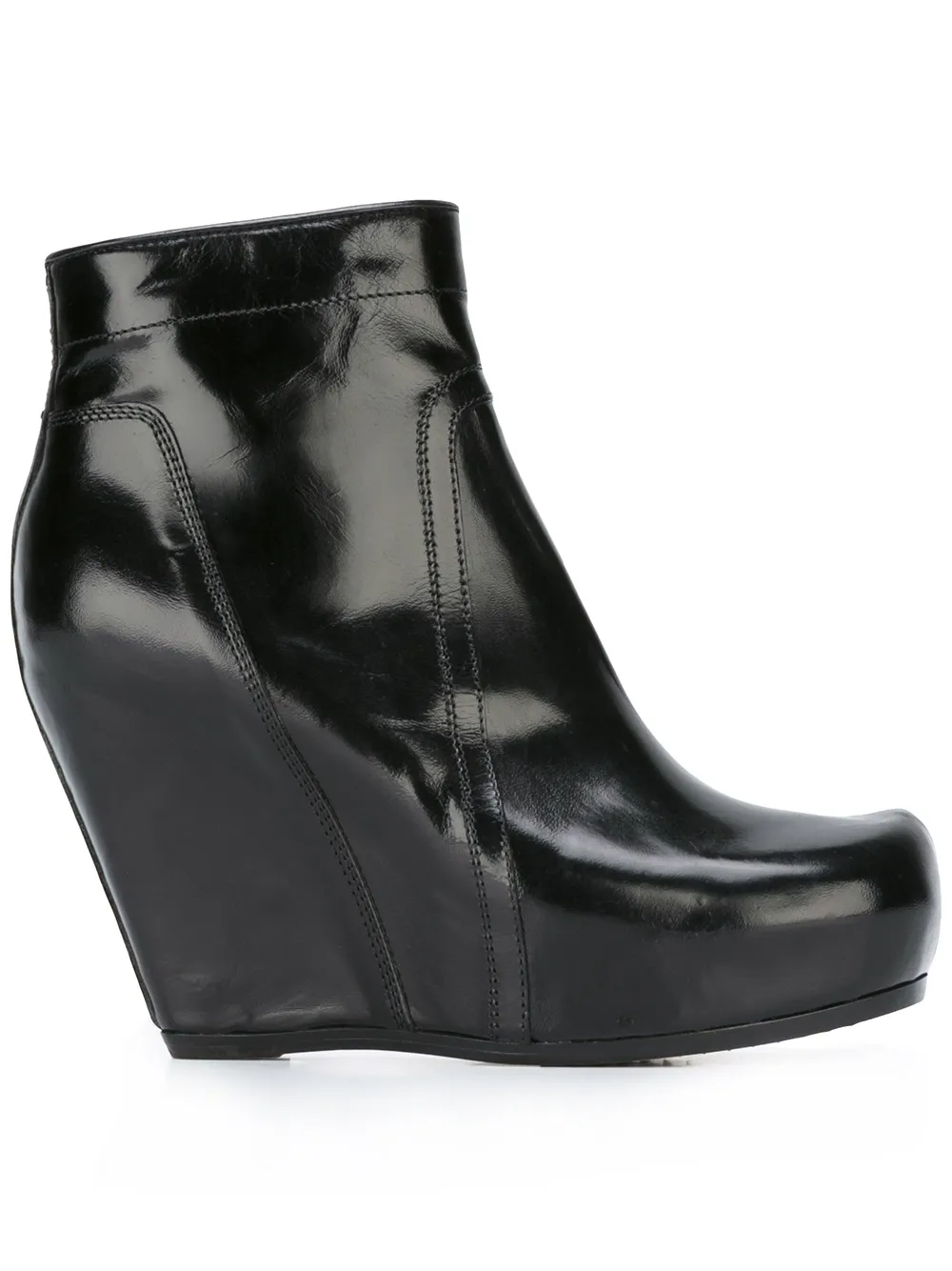 Rick Owens platform wedge boots Black