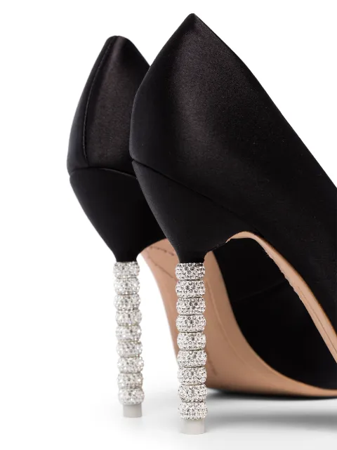 Shop black Sophia Webster Coco Crystal 110mm pumps with Express