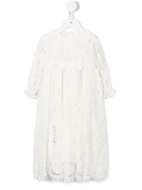 Dolce & Gabbana Kids فستان حفل دانتيل زهور