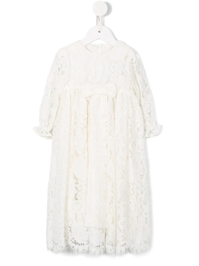 DOLCE & GABBANA GALLOON-LACE LONG-SLEEVE DRESS