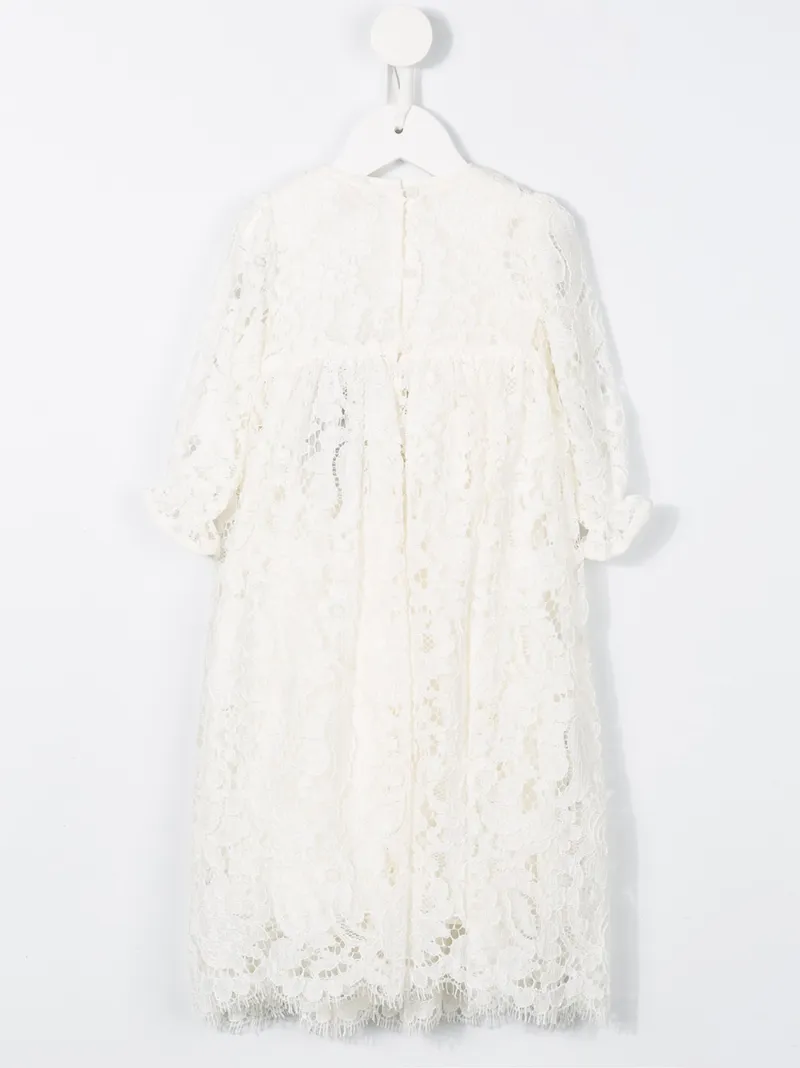 DOLCE & GABBANA GALLOON-LACE LONG-SLEEVE DRESS
