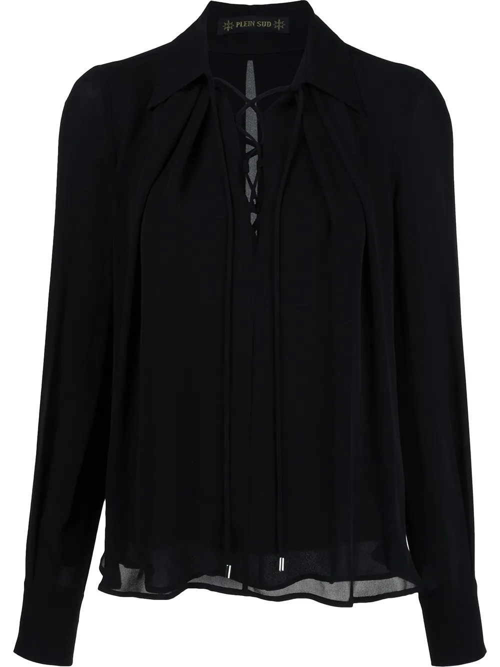 Plein Sud lace-up neck blouse | Black | Image 1