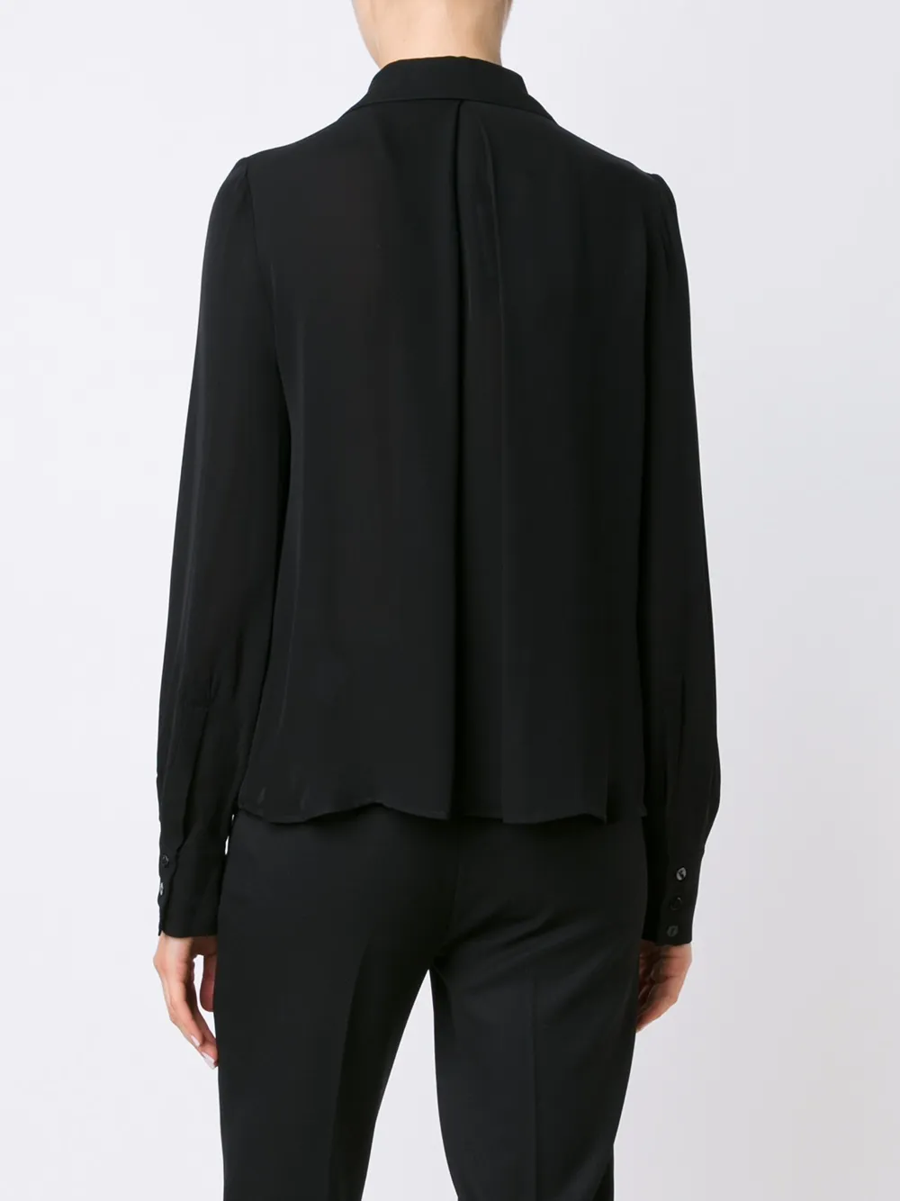 Plein Sud lace-up neck blouse Zwart