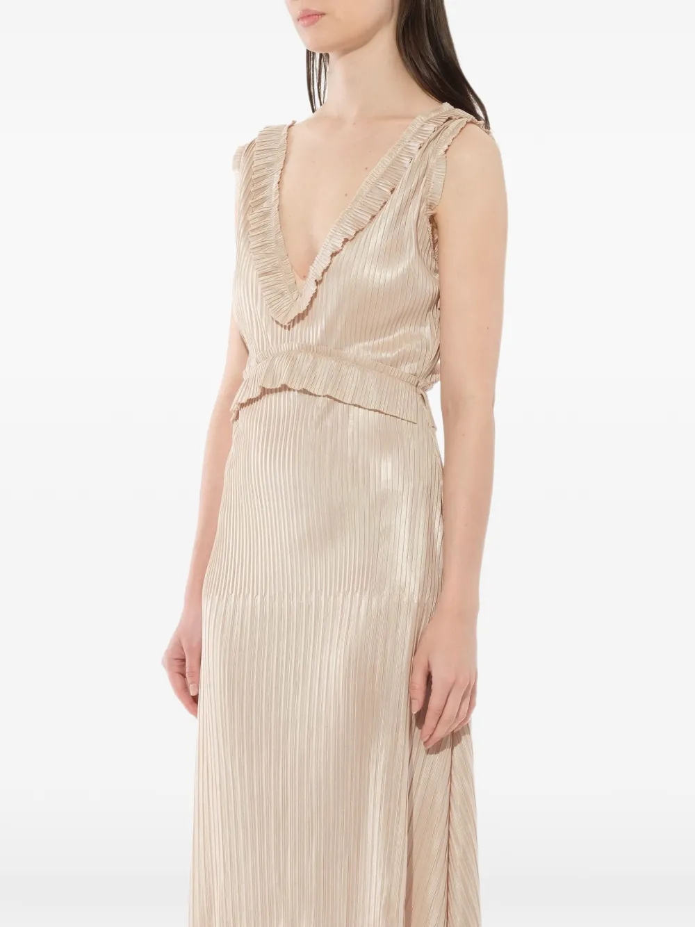 Givenchy technical pleated dress Beige