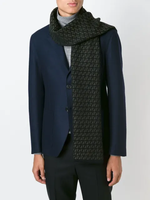 FENDI FENDI FF LOGO SCARF - BLACK