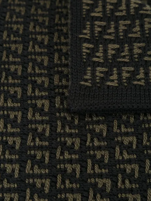 FENDI FENDI FF LOGO SCARF - BLACK
