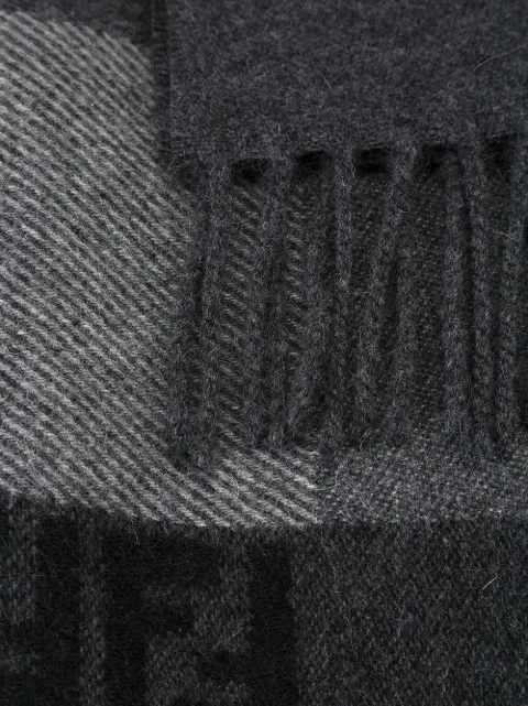 FENDI FENDI FF LOGO SCARF - GREY