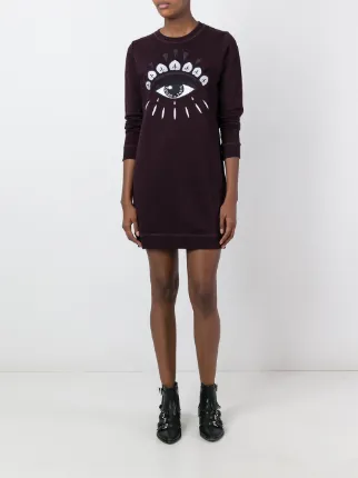 Kenzo Eye Sweatshirt Dress Farfetch Kenzo Eye Sweatshirt Dress