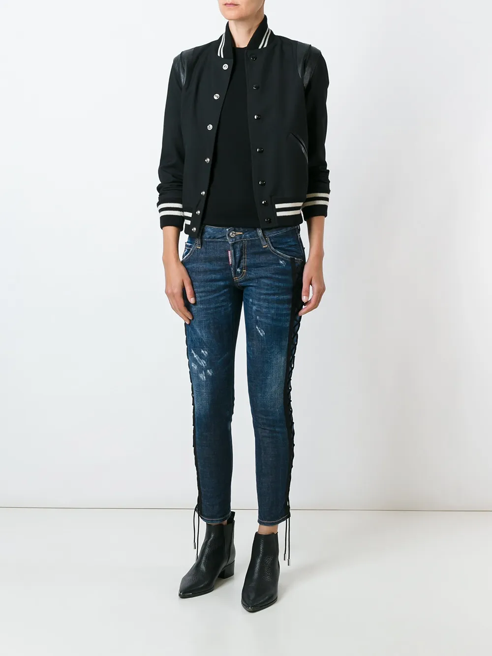DSQUARED2 'Deana' lace effect jeans Blauw