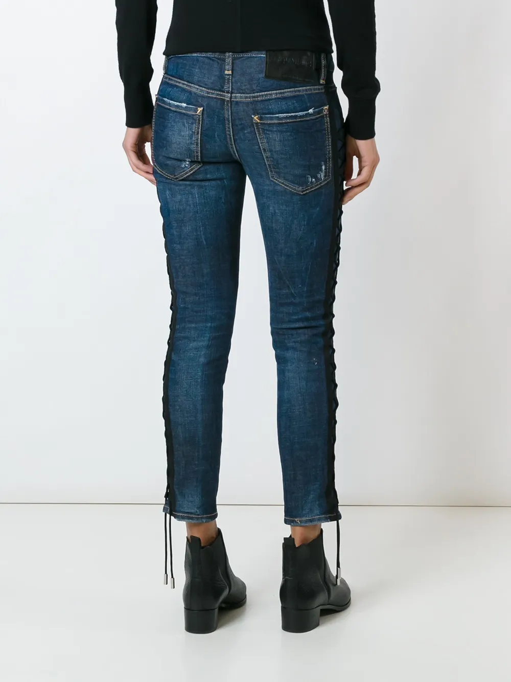 DSQUARED2 'Deana' lace effect jeans Blauw