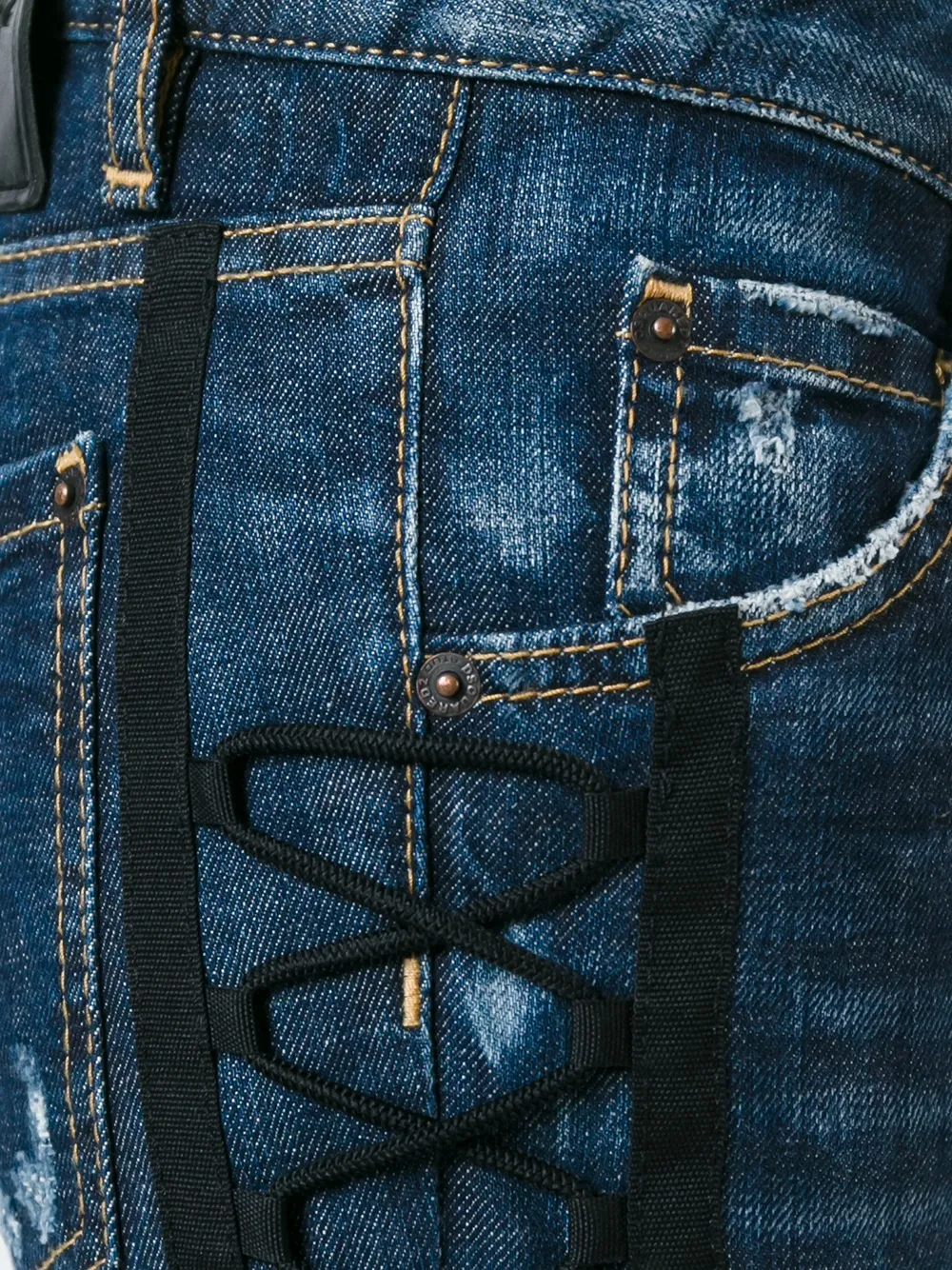 DSQUARED2 'Deana' lace effect jeans Blauw
