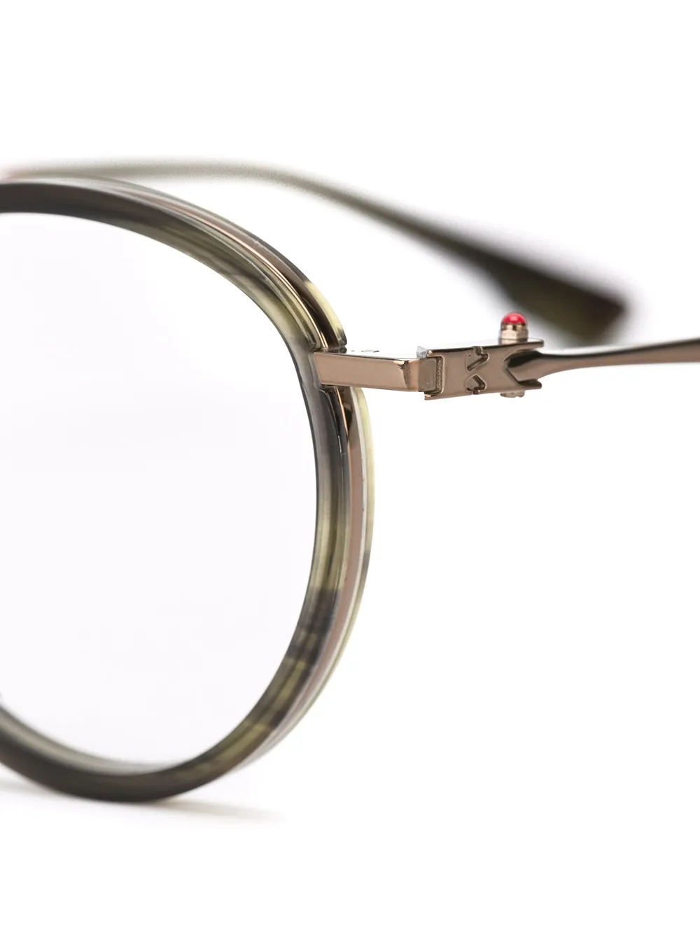 Kiton Tortoise Shell Round Frames Farfetch