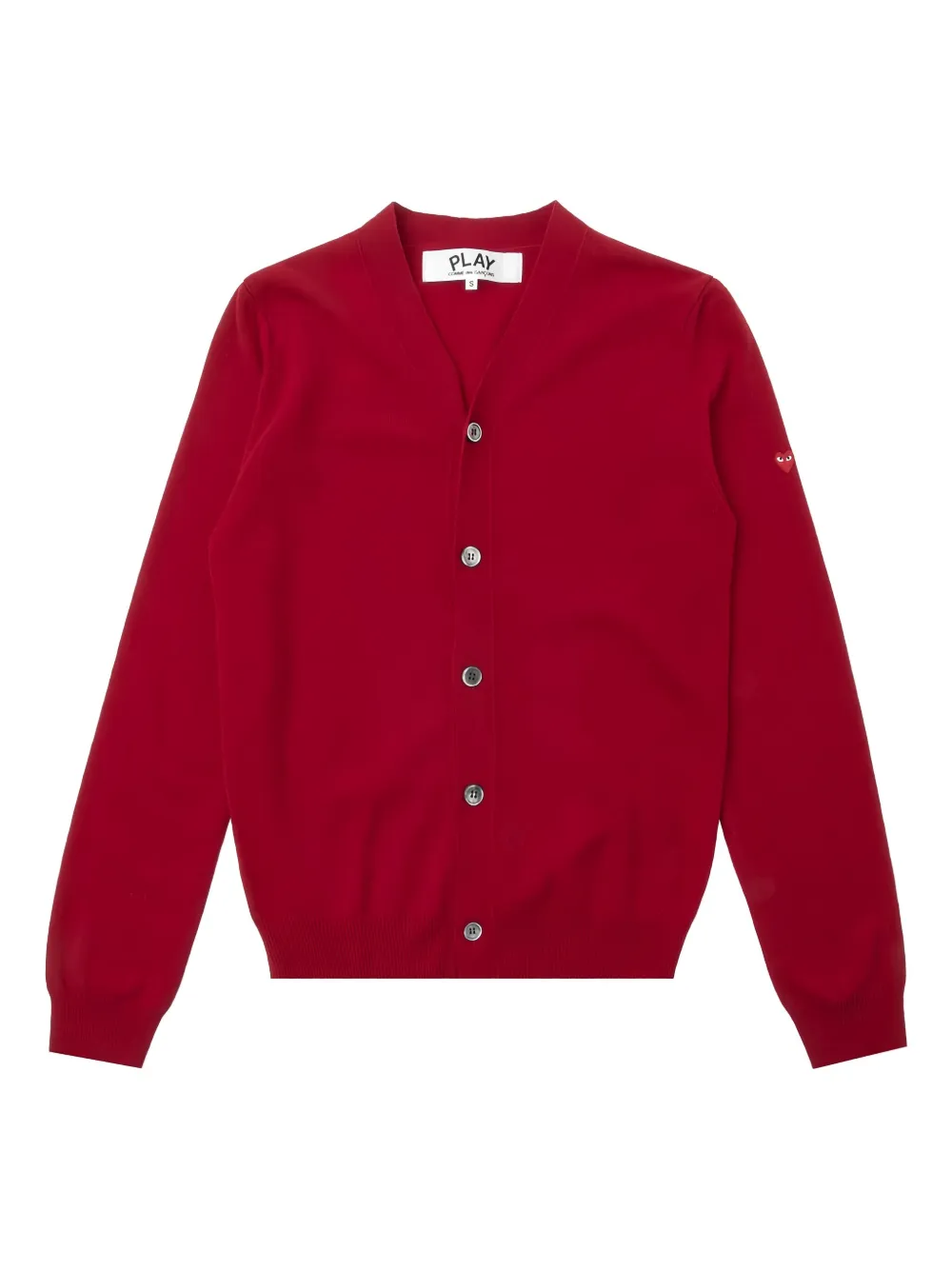 Comme Des Garçons Play logo-patch cardigan | Red | Image 1