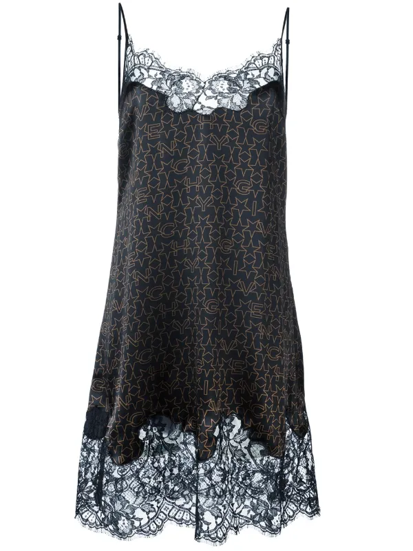 givenchy black lace dress Givenchy 4g-lace Asymmetric Midi Dress