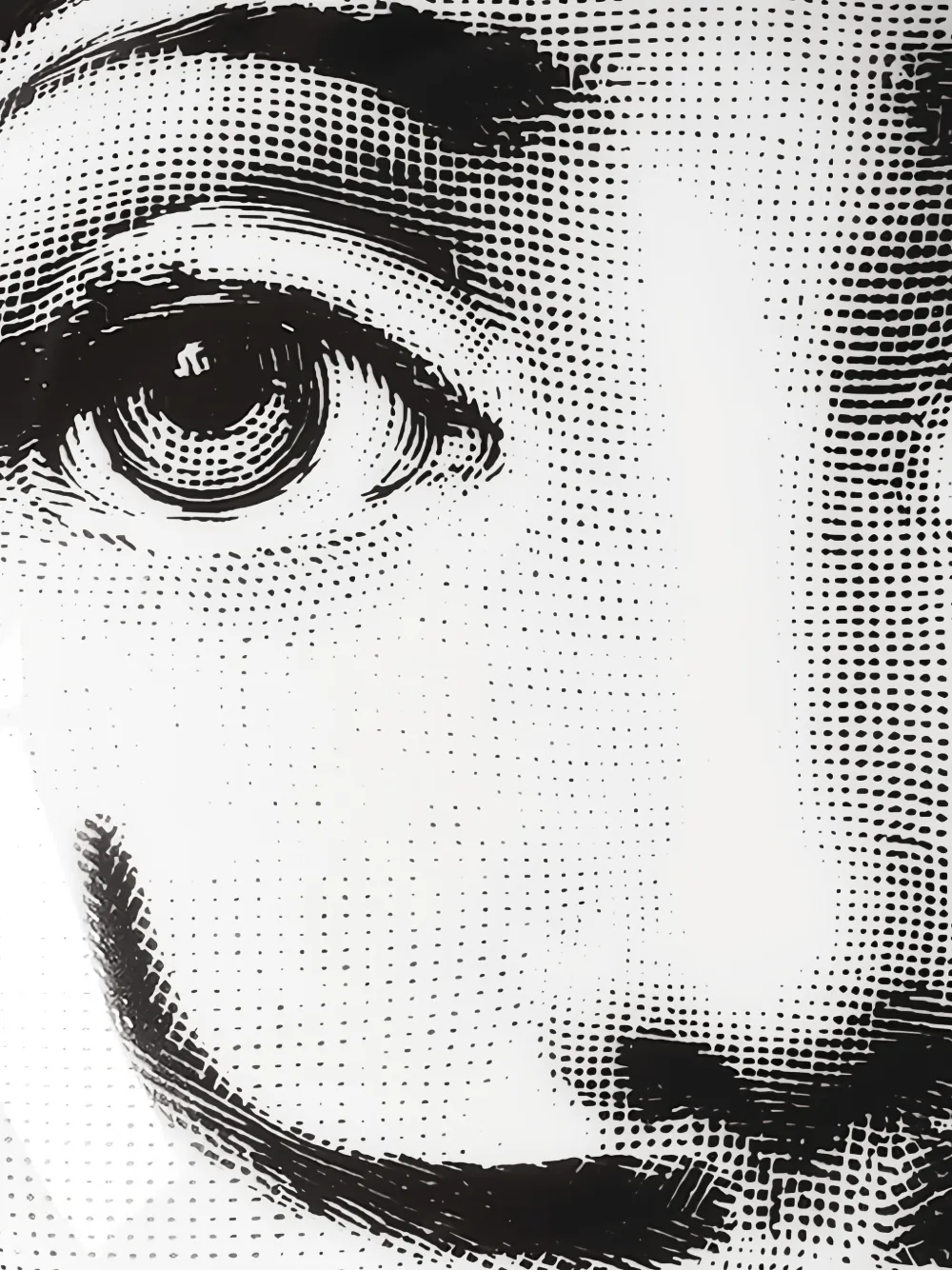  Fornasetti Runder Keramikaschenbecher   Schwarz 