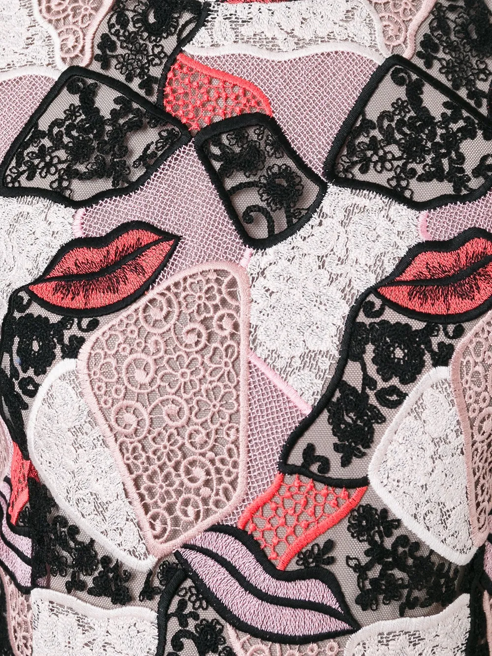 PUCCI embroidered lips sheath dress Veelkleurig