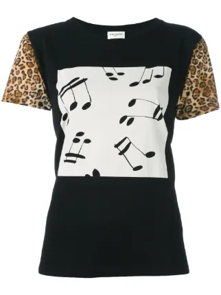【SAINT LAURENT】SURF MUSICAL NOTES PRINTED T-SHIRT Saint laurent music note t shirt online