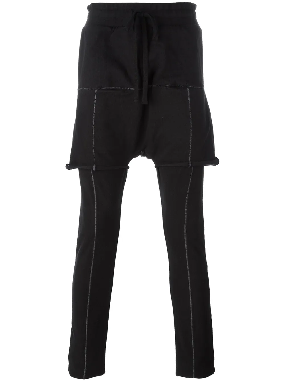 Thom Krom shorts overlay drop crotch trousers - Nero
