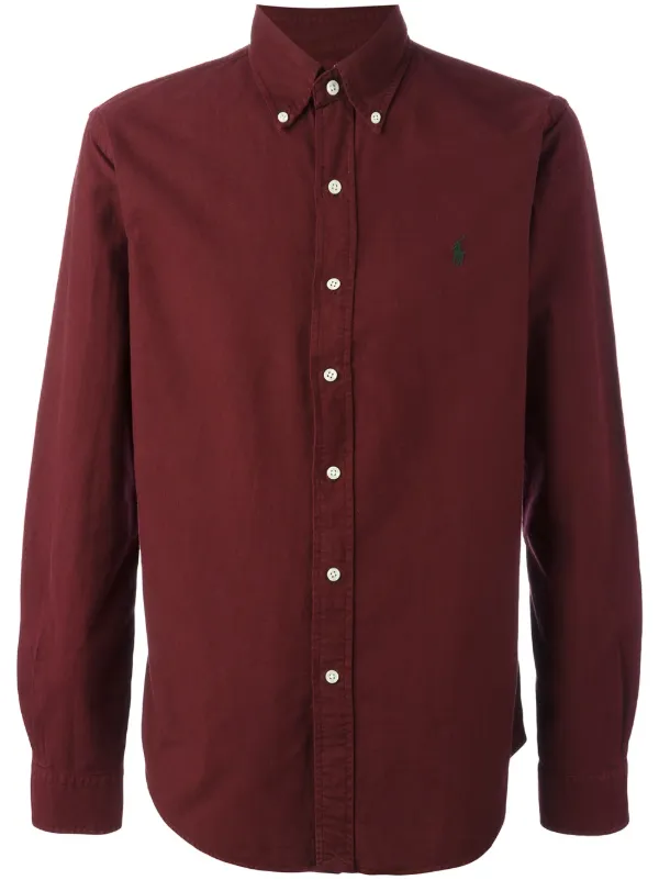 ralph lauren red button down shirt