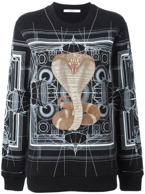 Givenchy sudadera con estampado de cobra