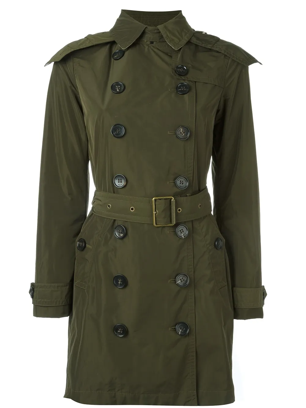 burberry 连帽双排扣雨衣