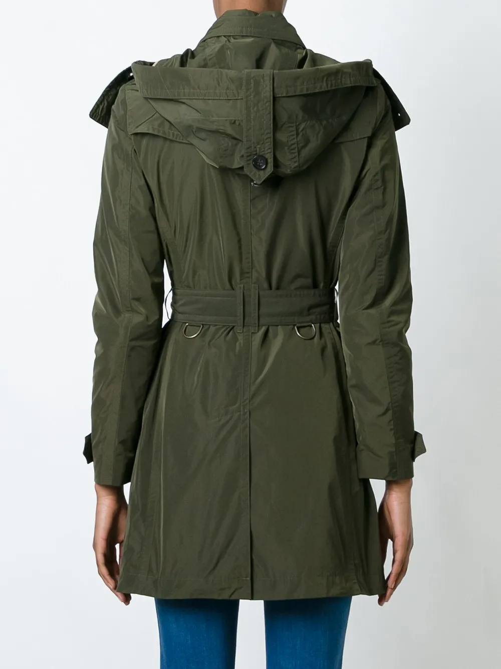 burberry 连帽双排扣雨衣