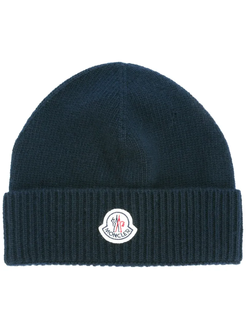 moncler ribbed beanie hat