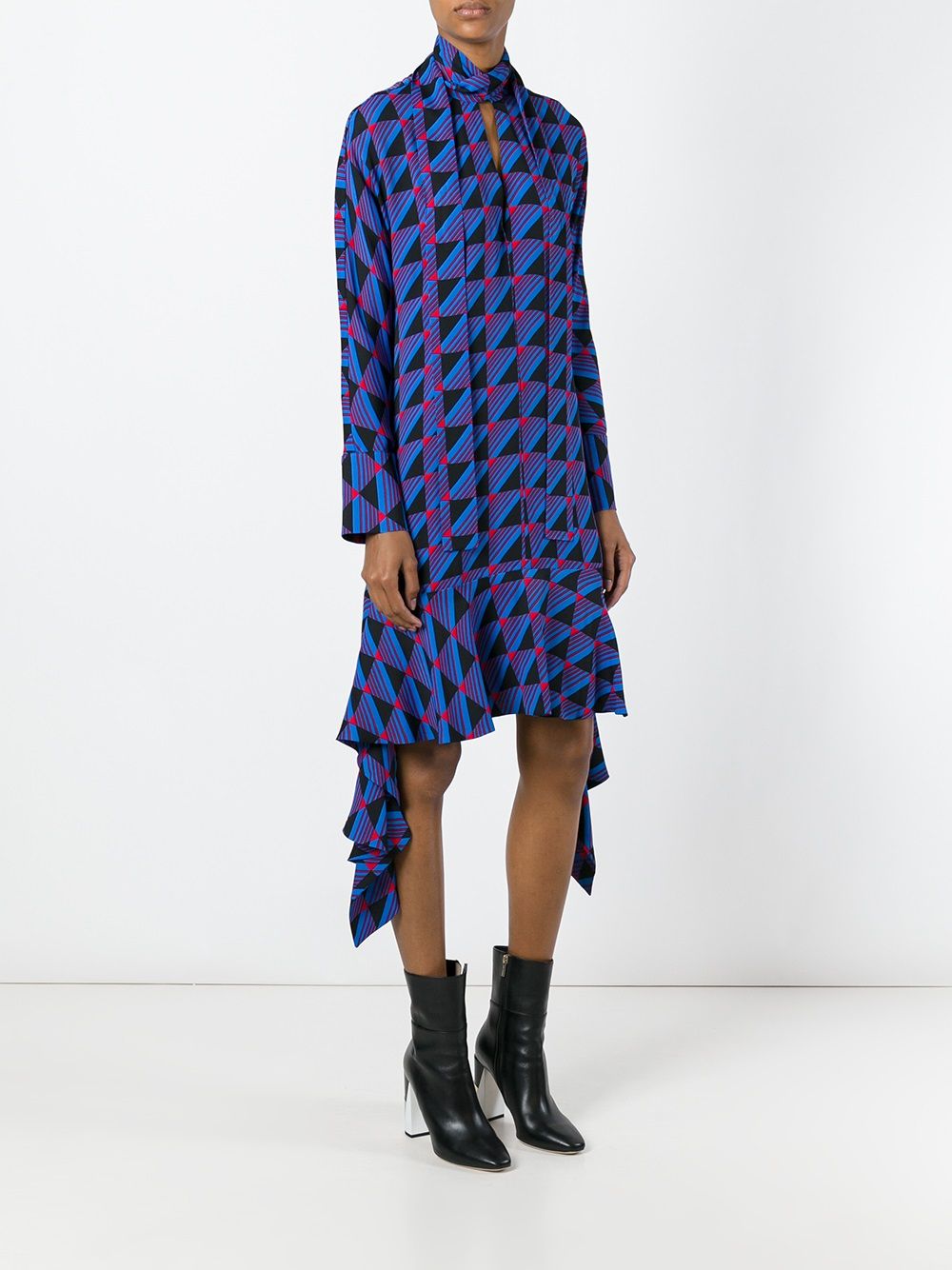 marni 几何印花连衣裙