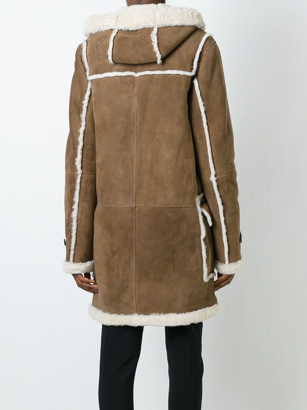 Shop Liska Shearling Duffle Coat In Brown