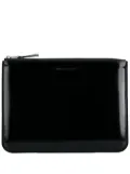 Comme Des Garçons Wallet logo-debossed leather clutch bag - Black