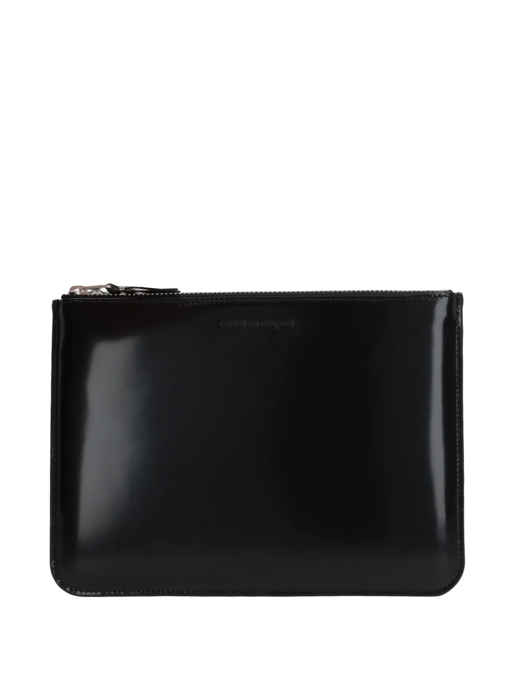 Comme Des Garçons Wallet logo-debossed leather clutch bag | Black | Image 1