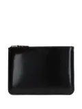 Comme Des Garçons Wallet logo-debossed leather clutch bag - Black