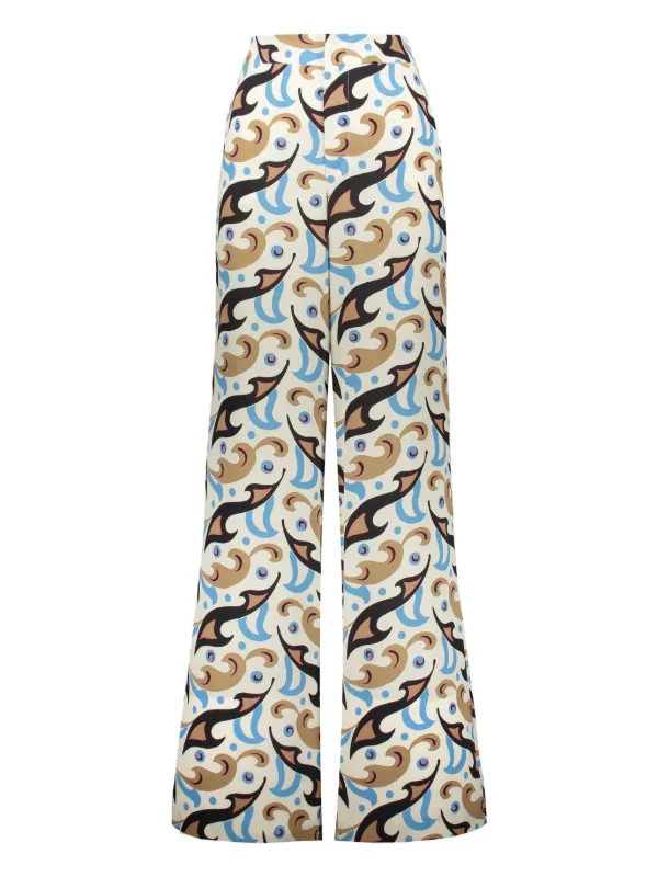 パンツ ETRO PALAZZO PANTS ETRO Paisley-print silk crepe de chine straight-leg pants