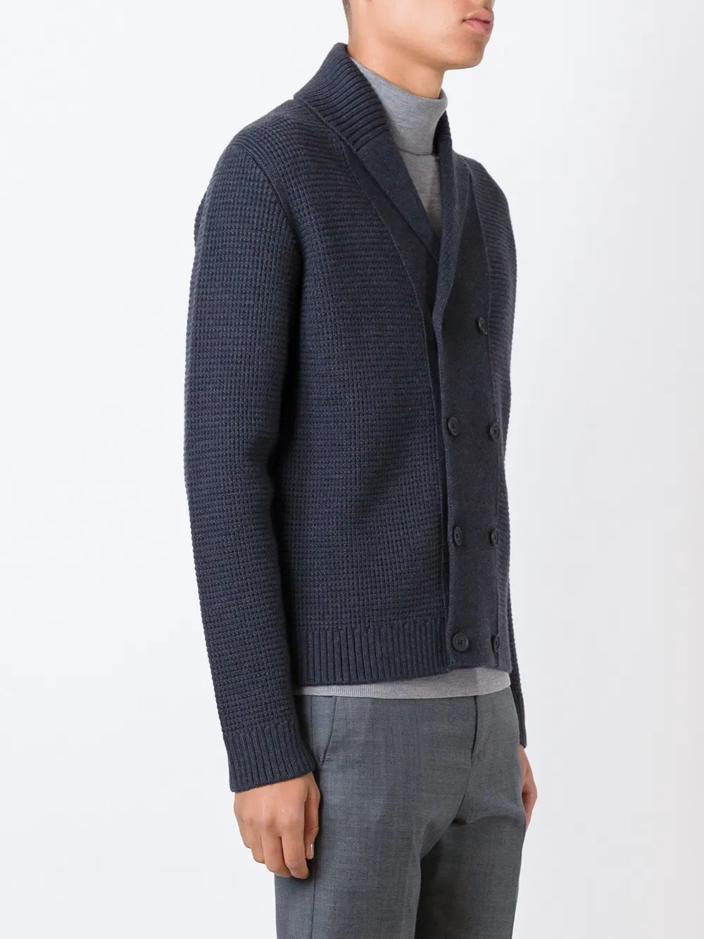 Zegna double-breasted cardigan Grijs