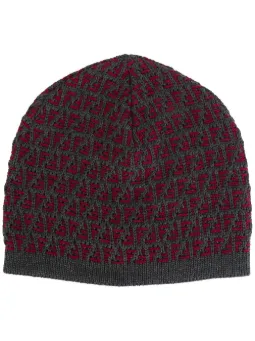 bonnet bicolore à logo FF en tricot