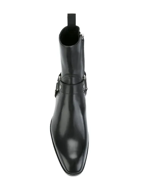 SAINT LAURENT 'Classic Wyatt' harness ankle boots,443190AQS0011587657