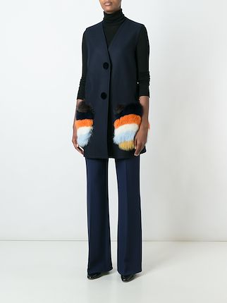 fendi fur pocket long waistcoat - farfetch